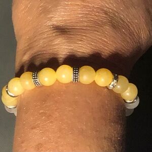 Yellow Jade & Moonstone Beaded Bracelet